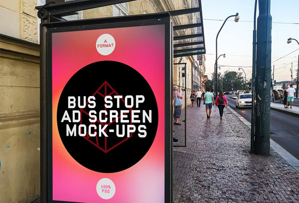 Bus Stop Ad Screen Mock-Ups
