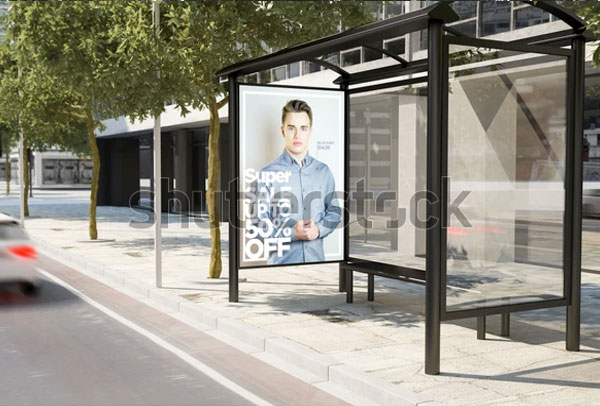Bus Stop Fashion Advertising Mockup