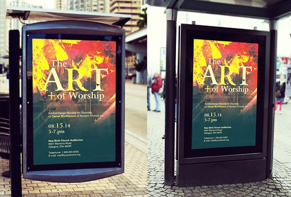 Bus Stop Poster Mockup Template
