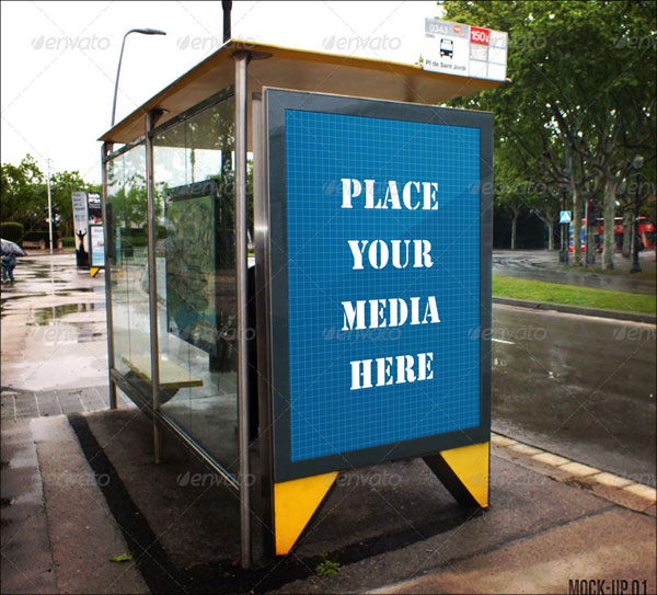 Bus Stop Poster Mockup