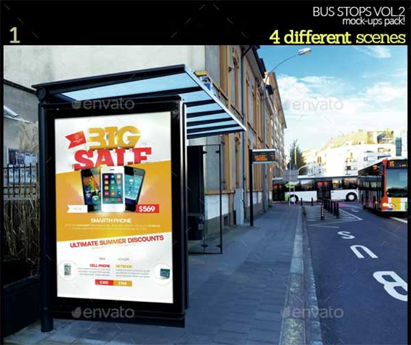Bus Stops Mock-Ups Pack