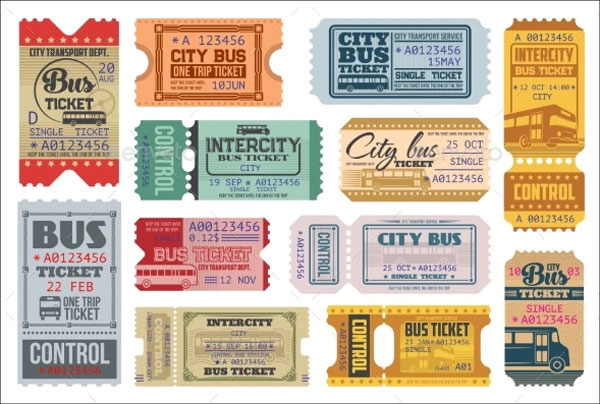 Bus Tickets Retro Coupons Template