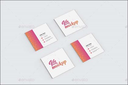 Business Card Square Mockup