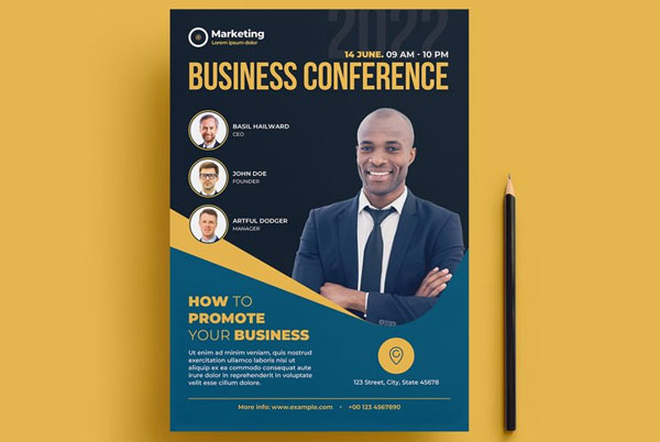 Business Event Summit Conference PSD Flyer Design