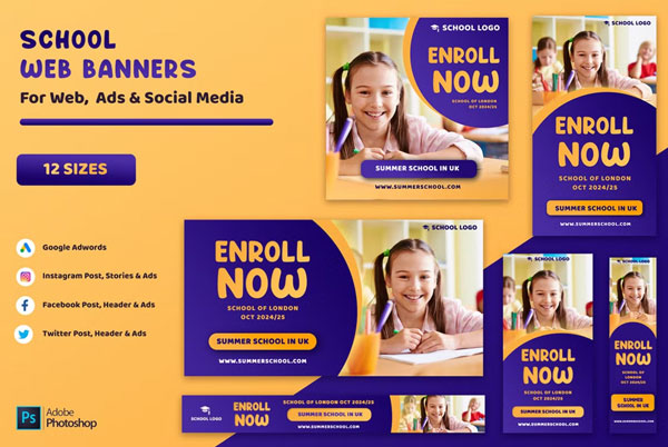 Business Online Education Banners