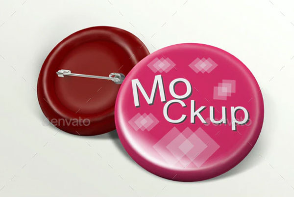 Button Badge Circle Pin Mock-up