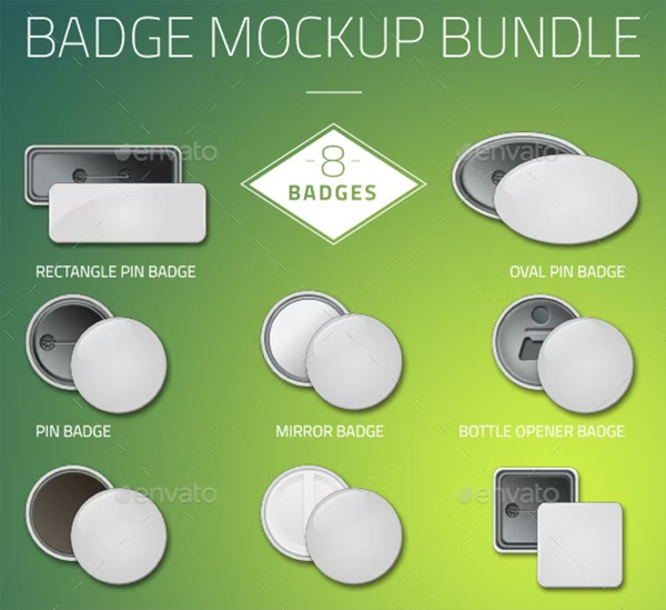 Button Badge Mockup Bundle