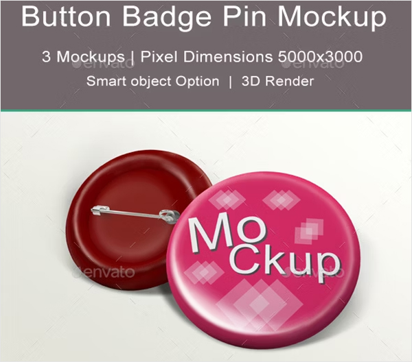 Button Badge Pin Mock-up