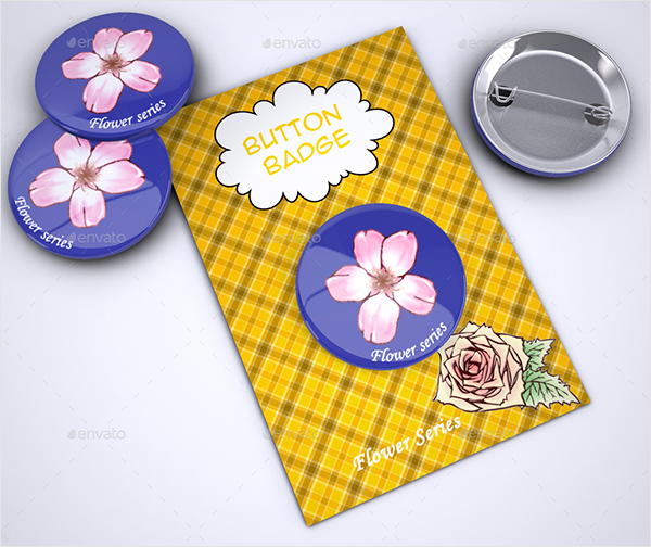 Button Badges Pins on Backing Card Mock-Up