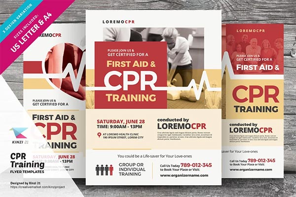 CPR Training Flyer Template Design