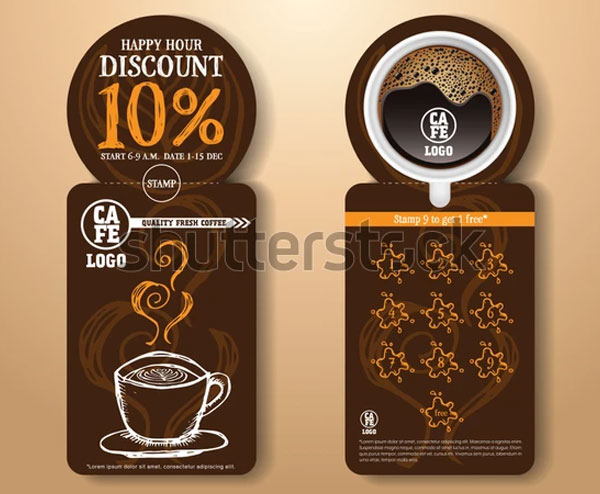Cafe Gift Card Happy Hour Discount Template