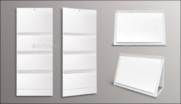 Calendar Mockup with Blank Pages