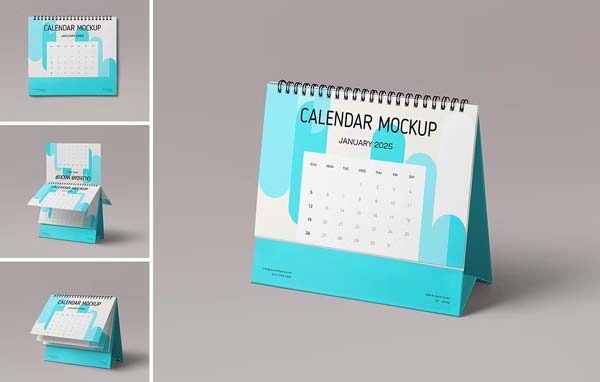 Calendar Mockup with Blank Pages