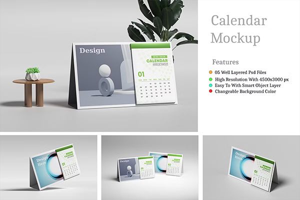 Calendar PSD Mockup