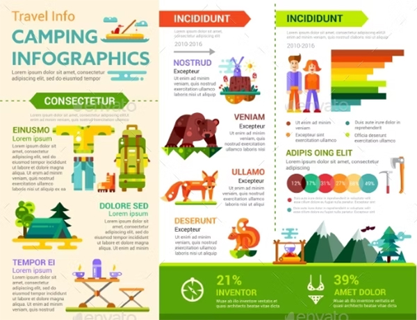 Camping Infographic Brochure Templates