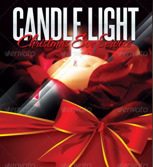 Candle Light Service Church Flyer Template
