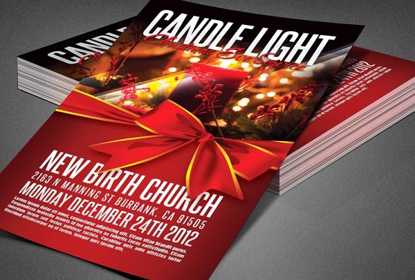 Candle Light Service Church Flyer