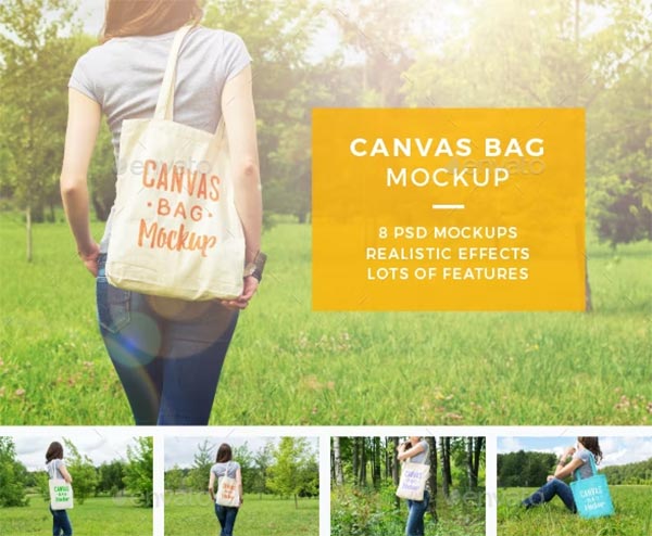 Canvas Bag PSD Mockup