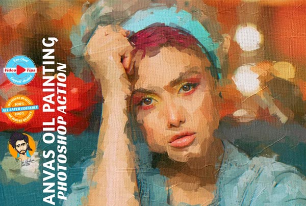 Canvas Oil Painting Photoshop Action