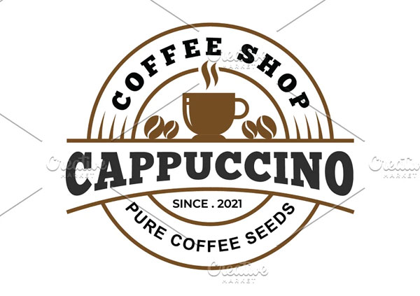 Cappuccino Badge Coffee Logo