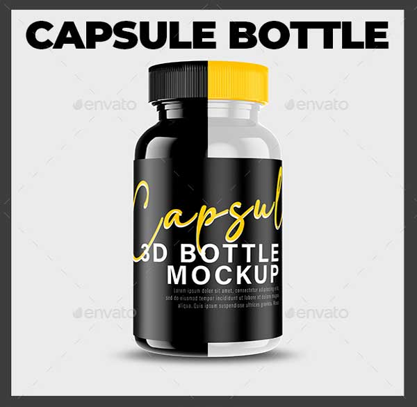 Capsule Bottle 3D Mockup