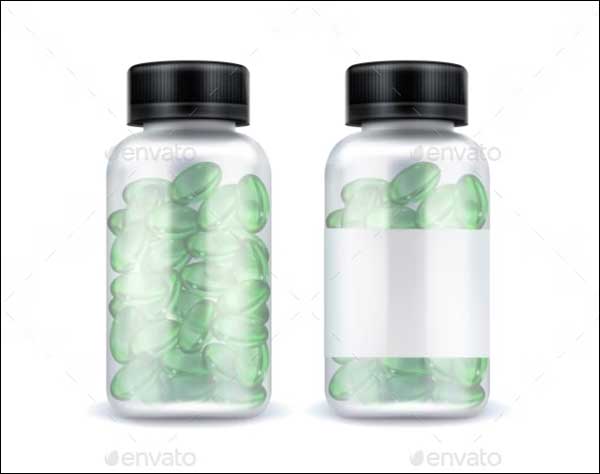 Capsule Pills Bottle Mockup