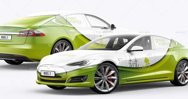 Car Rear Window Mockup