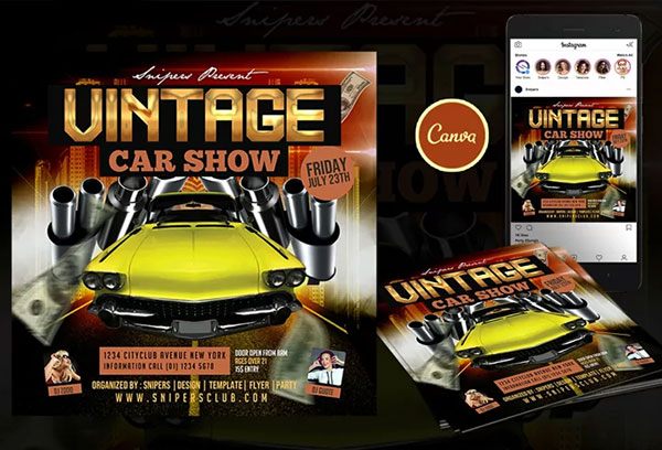 Car Show Event Flyer Photoshop Template