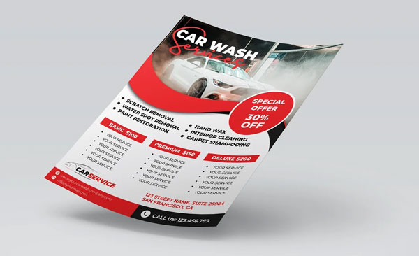 Car Wash Detailing Flyer Printable Design