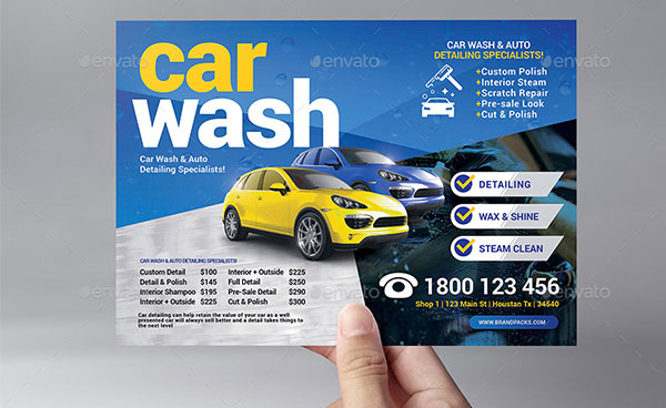 Car Wash Flyer Template for Photoshop and Illustrator