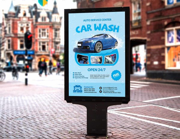 Car Wash Poster Printable Template