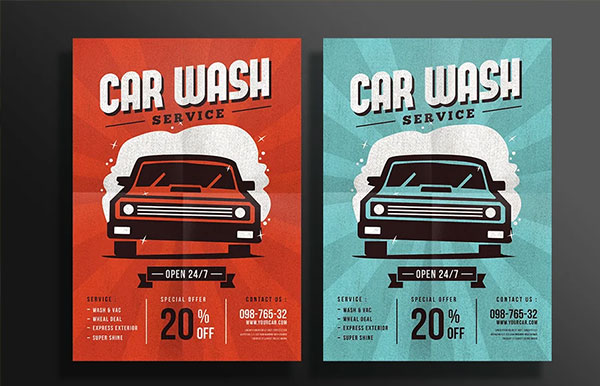 Car Wash Vector Flyer