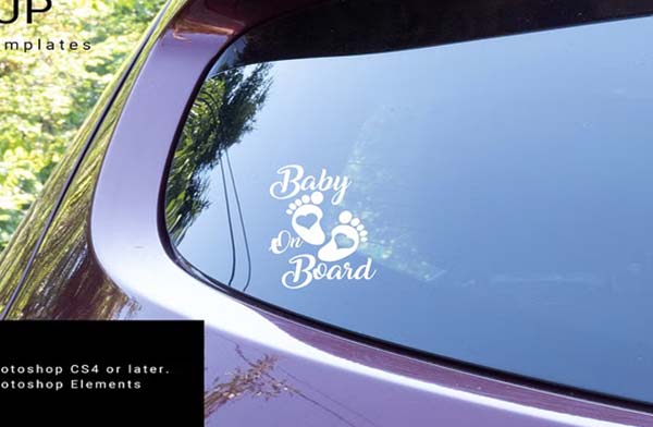 Car Window Decal Mockup Download