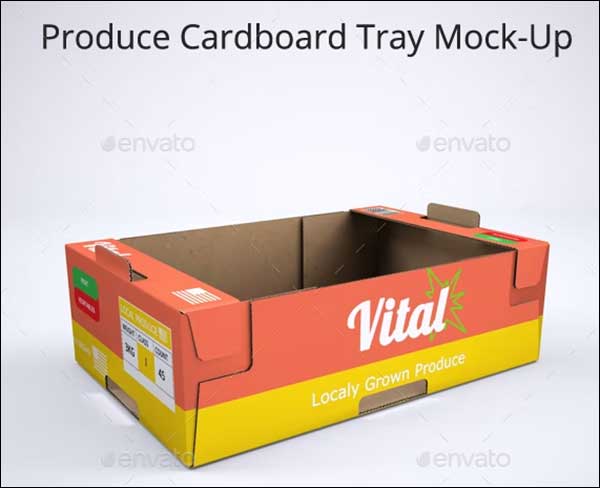 Cardboard Tray or Box Mock-Up