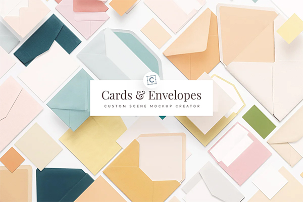 Cards & Envelopes Mockups Scene