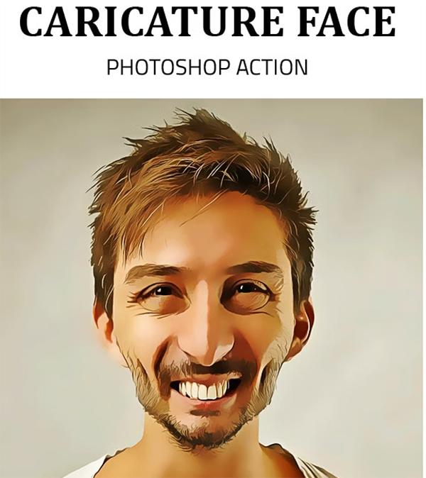 Caricature Face Photoshop Action