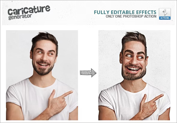 Caricature Maker Photoshop Actions