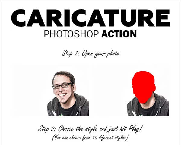 Caricature Photoshop Actions