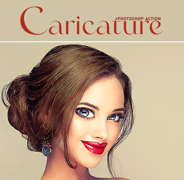 Caricature Photoshop, RAW Action