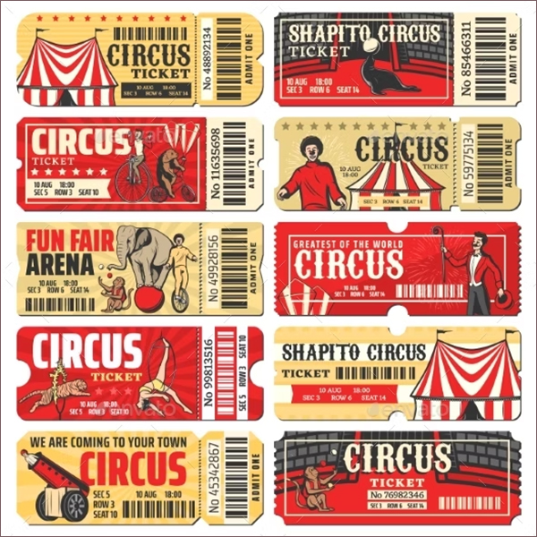Carnival Show Ticket Templates