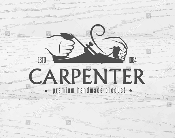 Carpenter Design Element in Vintage Style Logo