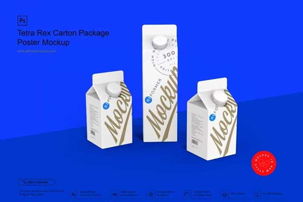 Carton Package Poster Mockup