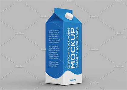 Carton Packaging Milk Mock-up Template