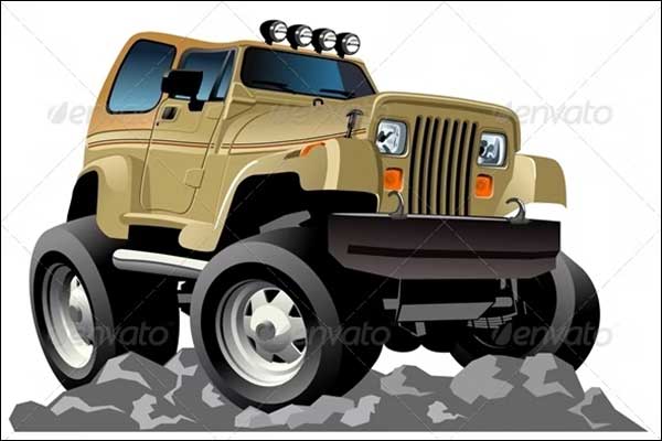 Cartoon Jeep Mockup