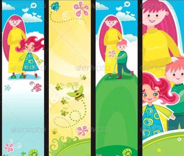 Cartoon Mothers Day Banner Templates