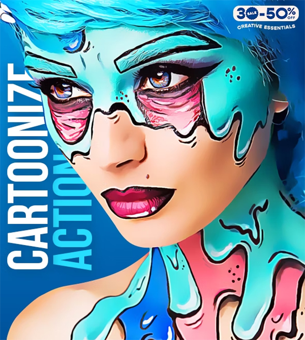 Cartoonize Photoshop Action Design