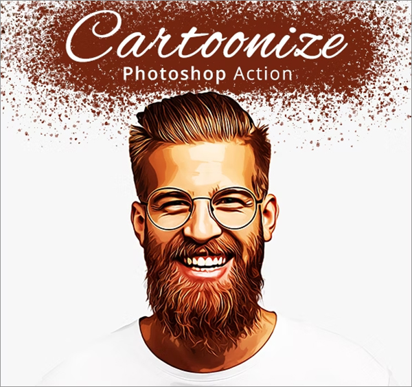 Cartoonize Photoshop DNG, TIFF, PSD, JPG, RAW Action