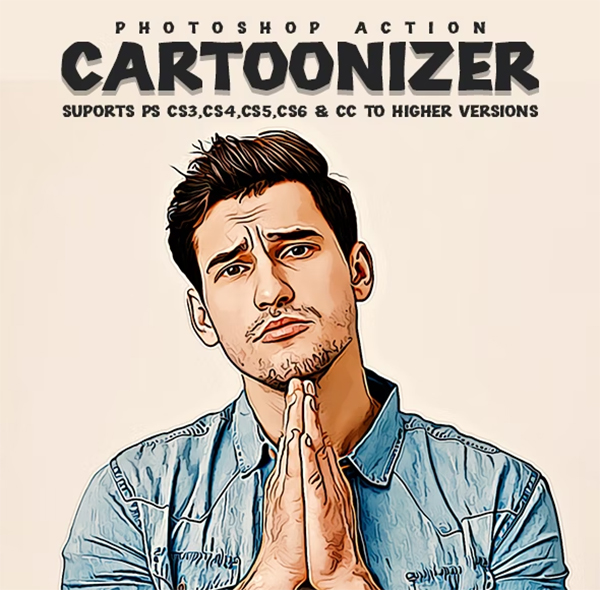 Cartoonizer Photoshop Action Templates