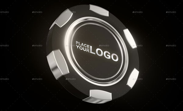 Casino Silver Chip Mockup