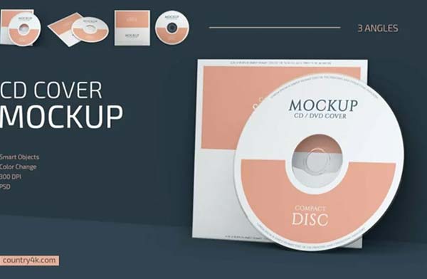 Cd Cover Free Mockup PSD